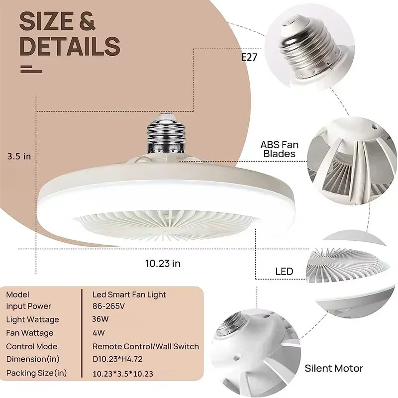 New LED Fan Light for Home Living Room